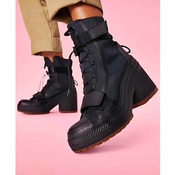 Converse Women's Chuck Taylor High Top Leather Platform Color Block Boots - Picture 12 of 13